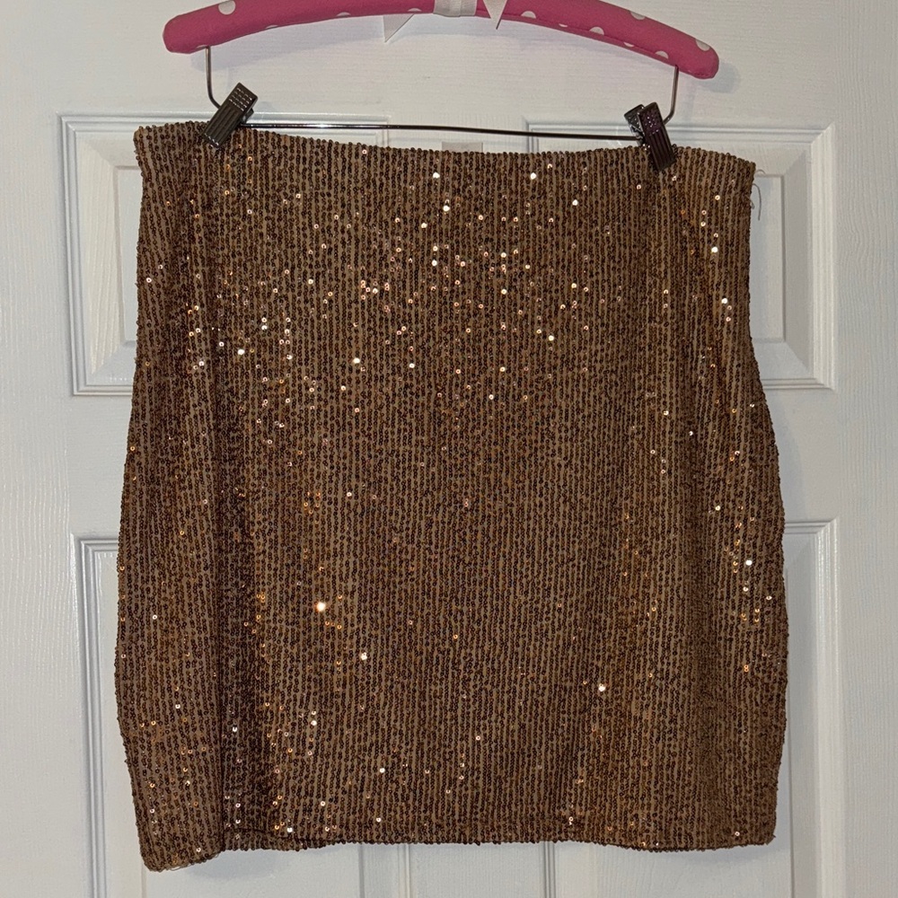 Gold Sequin Y2K Skirt or tube top